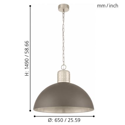 Eglo 49107 - Kronleuchter an Kette COLDRIDGE 1xE27/60W/230V
