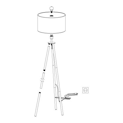 Eglo 49156 - Lampe sur pied BIDFORD 1xE27/60W/230V