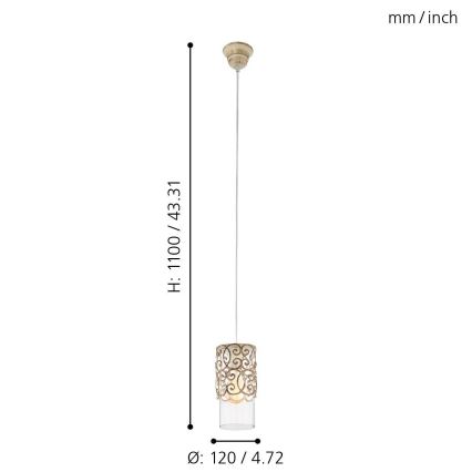 Eglo - Lampadario 1xE27/60W/230V