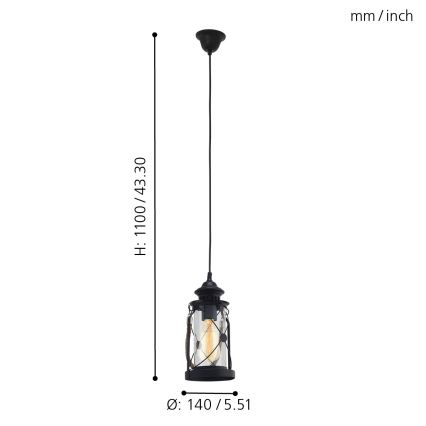 Eglo - Lampadario 1xE27/60W/230V