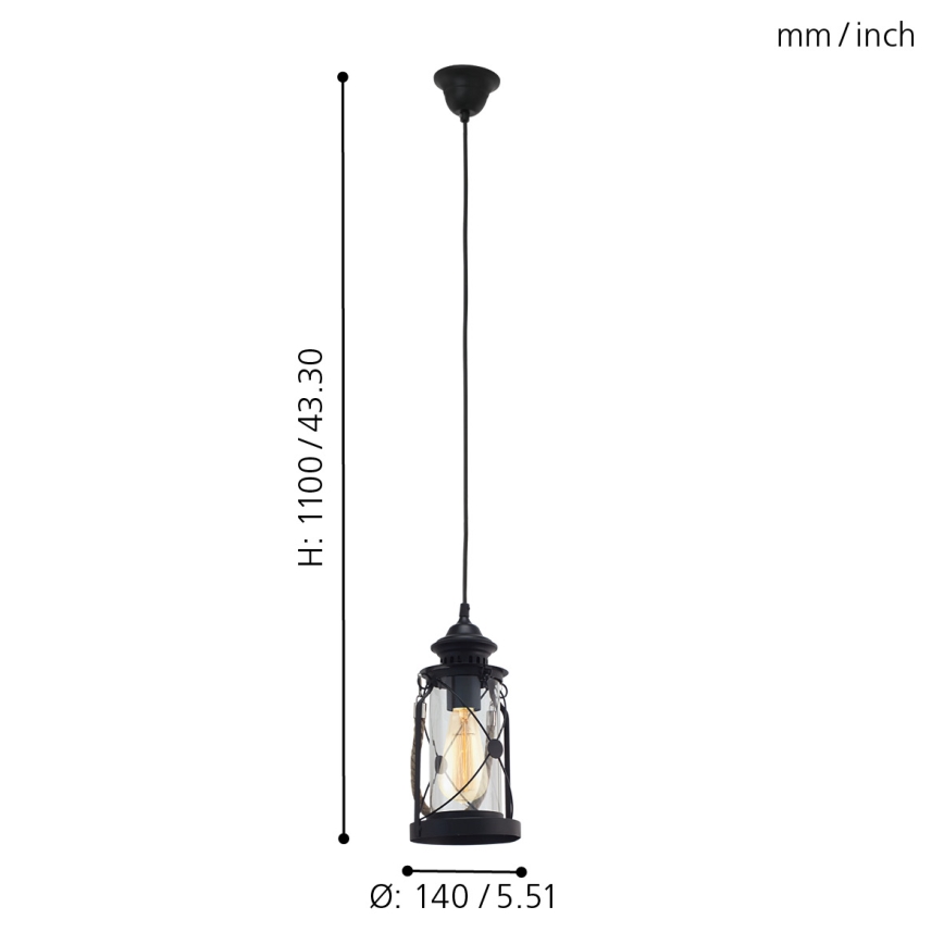 Eglo - Lampadario 1xE27/60W/230V