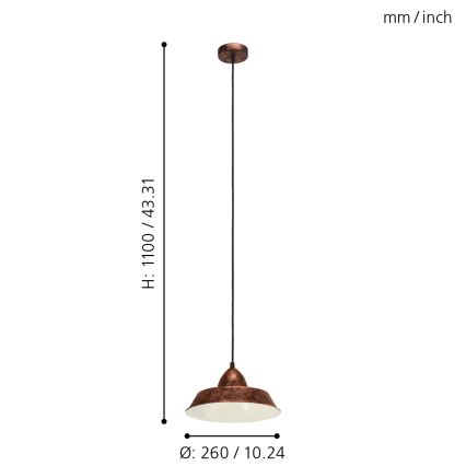 Eglo - Lampadario 1xE27/60W/230V