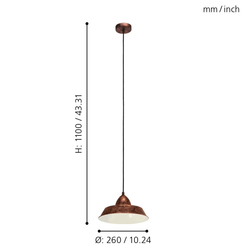 Eglo - Lampadario 1xE27/60W/230V