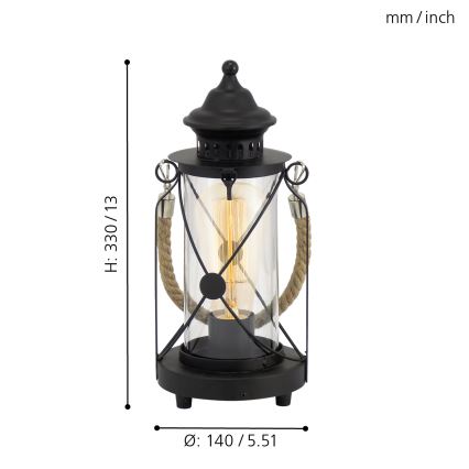 Eglo - Lampada da tavolo 1xE27/60W/230V