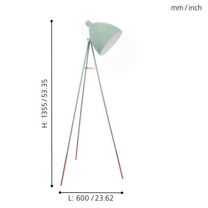 Eglo - Lampada da terra 1xE27/60W/230V