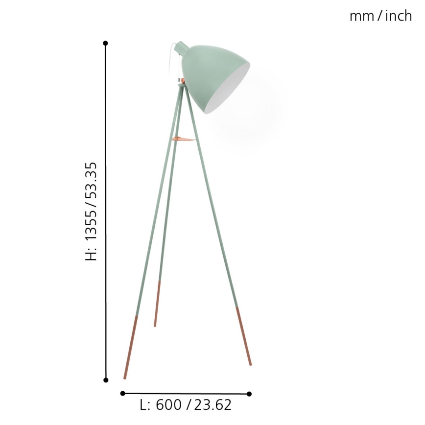 Eglo - Lampada da terra 1xE27/60W/230V