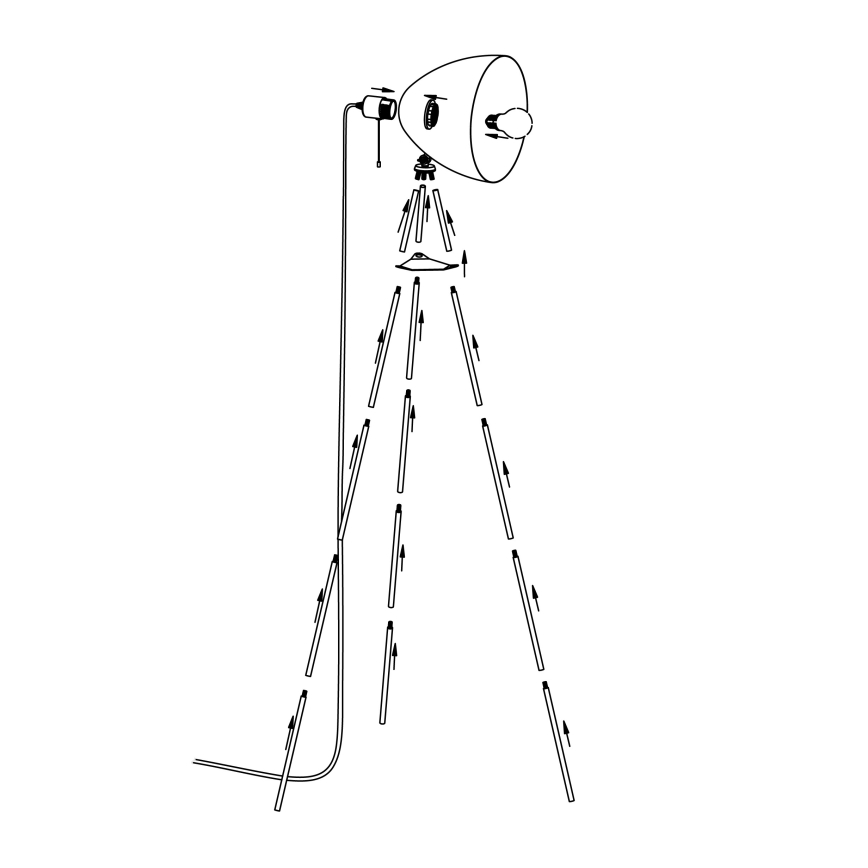 Eglo - Lampada da terra 1xE27/60W/230V