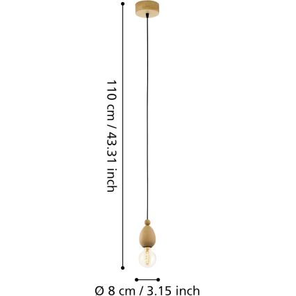 Eglo 49376 - Lampada a sospensione AVOLTRI 1xE27/60W/230V
