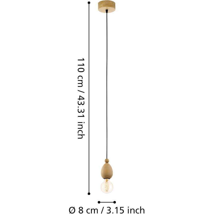 Eglo 49376 - Lampada a sospensione AVOLTRI 1xE27/60W/230V