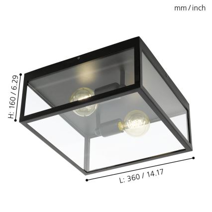 Eglo - Plafoniera 2xE27/60W/230V