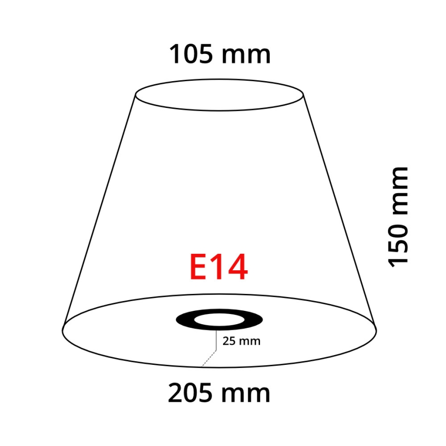 Eglo 49432 - Paralume VINTAGE rosso ricamato E14 diametro 20,5 cm