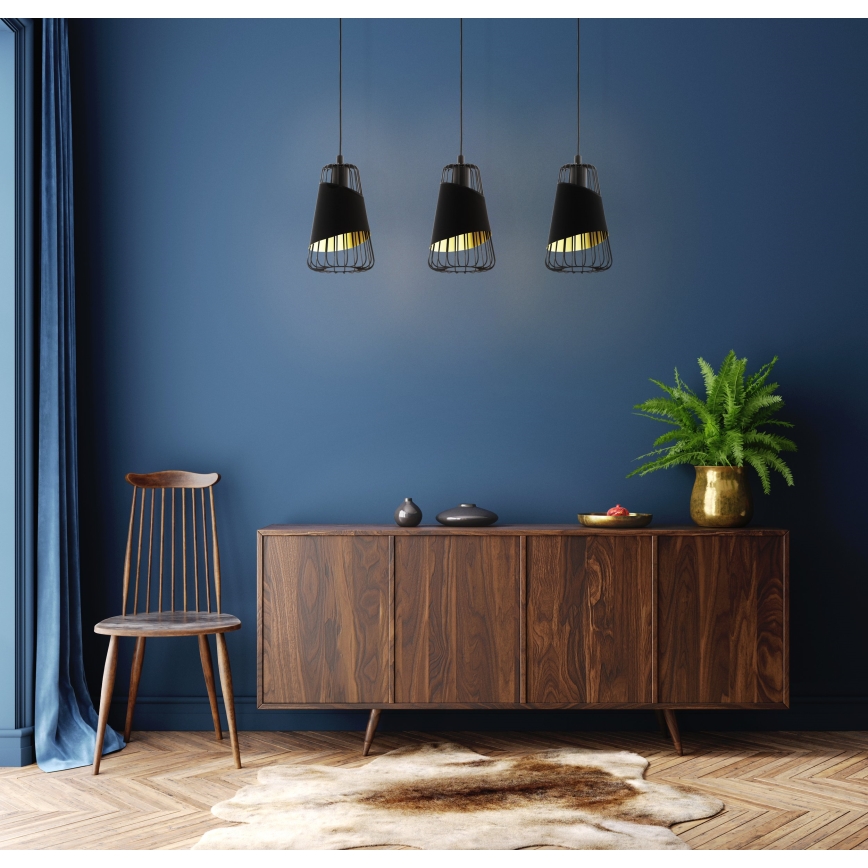 Eglo - Lampadario a sospensione con filo 3xE27/60W/230V