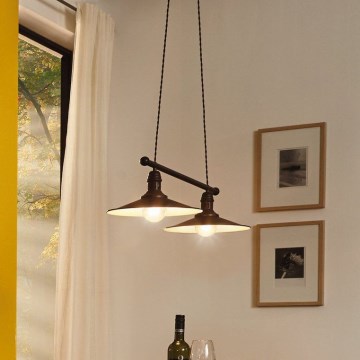 Eglo 49457 - Suspension sur câble STOCKBURY 2xE27/60W/230V