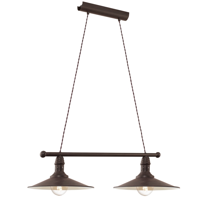Eglo 49457 - Suspension sur câble STOCKBURY 2xE27/60W/230V