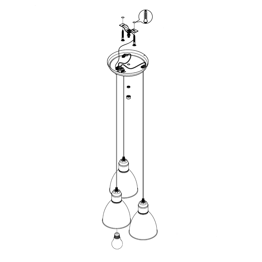 Eglo - Lampadario 3xE27/60W/230V