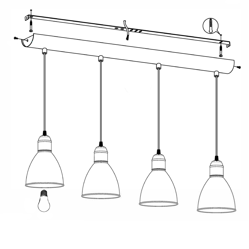 Eglo - Lampadario 4xE27/60W/230V