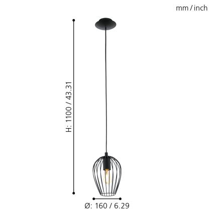Eglo - Lampadario 1xE27/60W/230V