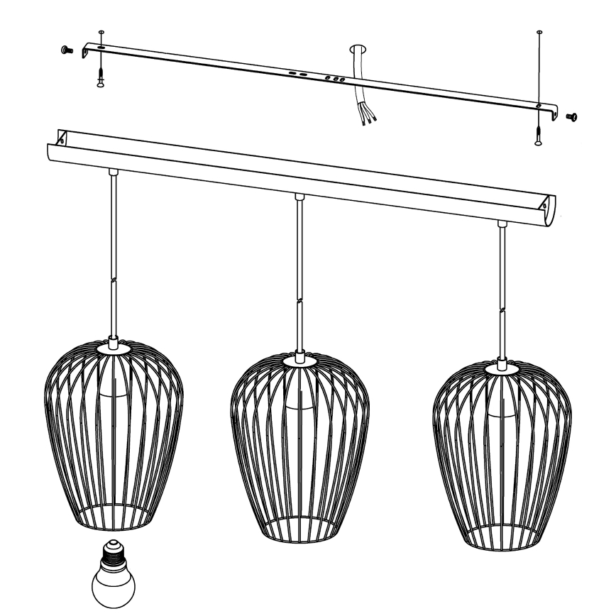 Eglo - Lampadario 3xE27/60W/230V