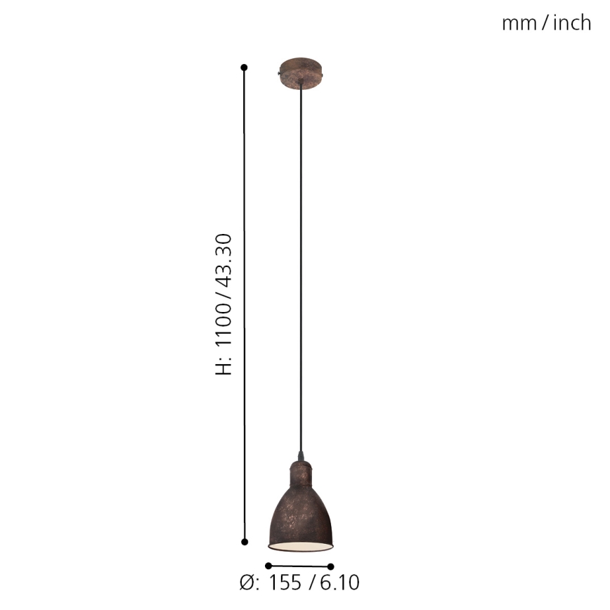 Eglo - Lampadario 1xE27/60W/230V