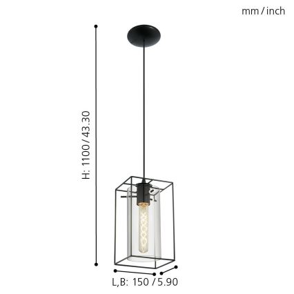 Eglo - Suspension 1xE27/60W/230V