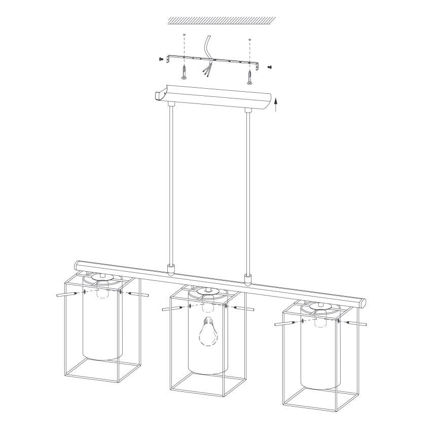 Eglo - Lampadario 3xE27/60W/230V