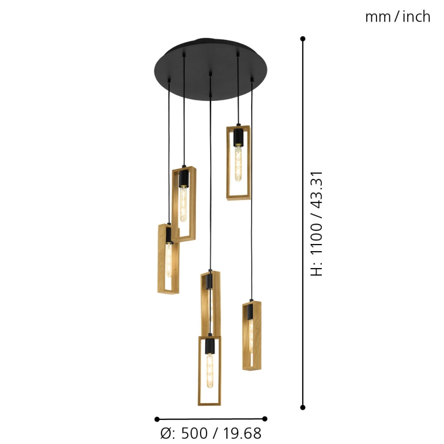 Eglo - Lampadario a sospensione con filo 6xE27/60W/230V