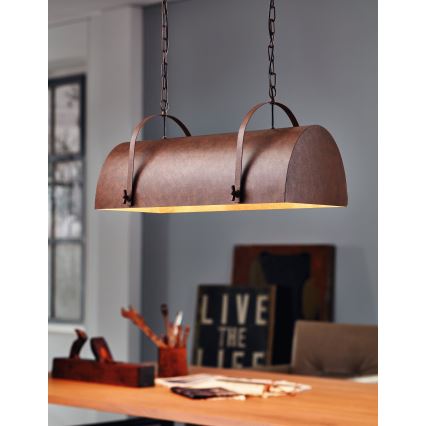 Eglo 49687 - Lampadario a sospensione con catena DEERHURST 2xE27/60W/230V