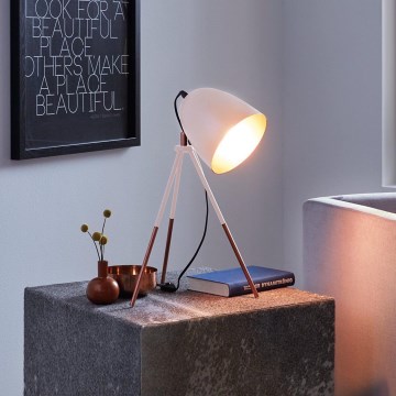Eglo 49727 - Lampada da tavolo CHESTER 1xE27/60W/230V bianco/rame