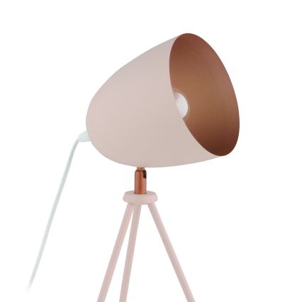 Eglo 49727 - Tischlampe CHESTER 1xE27/60W/230V weiß/kupfer