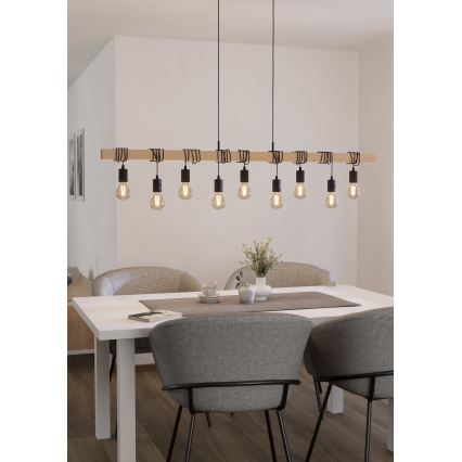 Eglo - Lampadario a sospensione con filo TOWNSHEND 9xE27/60W/230V