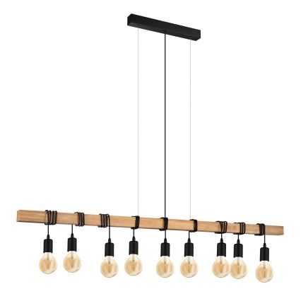 Eglo - Suspension fil TOWNSHEND 9xE27/60W/230V