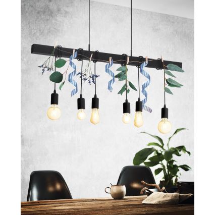 Eglo - Lampada a sospensione TOWNSHEND 6xE27/60W/230V