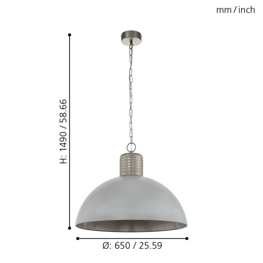 Eglo 49757 - Lampadario a sospensione COLDRIDGE con catena 1xE27/60W/230V