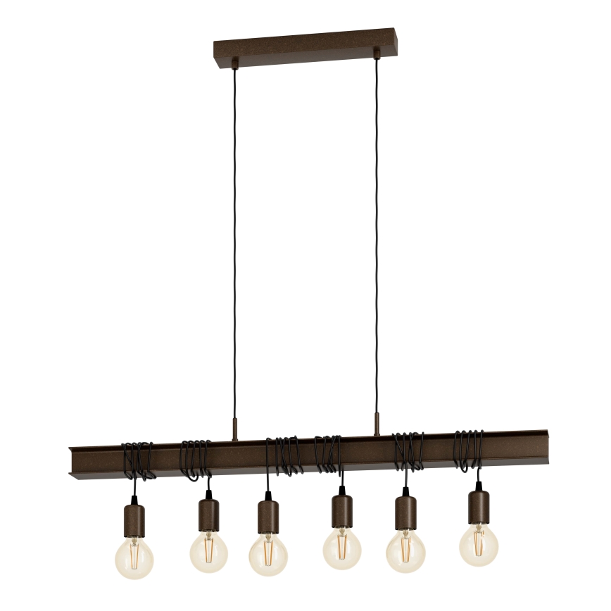 Eglo - Lampadario a sospensione con filo TOWNSHEND 6xE27/60W/230V