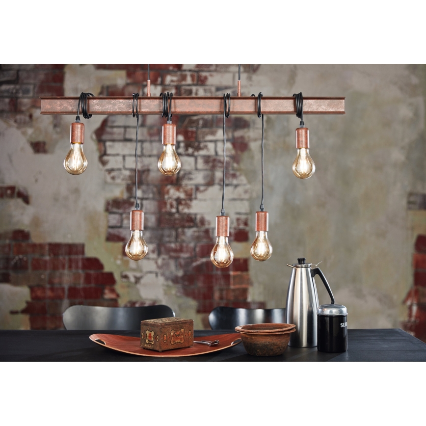 Eglo - Lampadario a sospensione con filo TOWNSHEND 6xE27/60W/230V