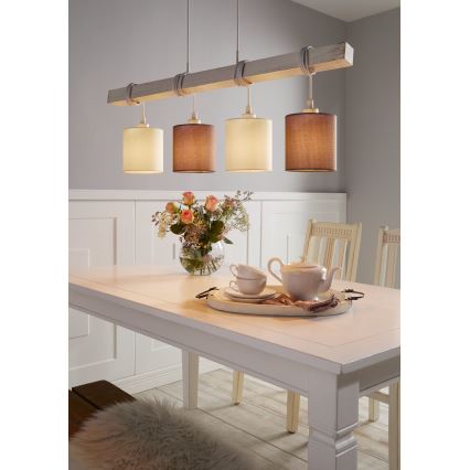 Eglo - Suspension LED sur câble TOWNSHEND 4xE27/60W/230V