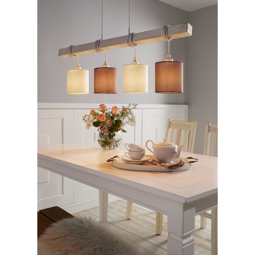 Eglo - Suspension LED sur câble TOWNSHEND 4xE27/60W/230V