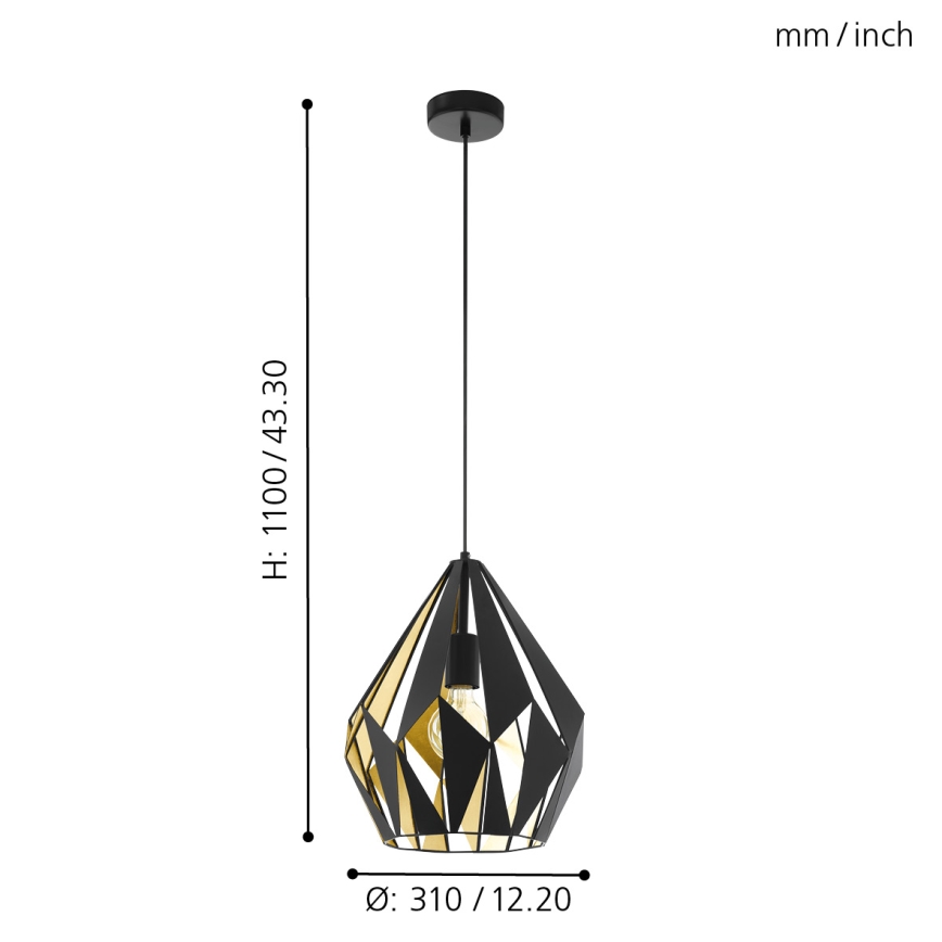 Eglo - Lampada a sospensione 1xE27/60W/230V