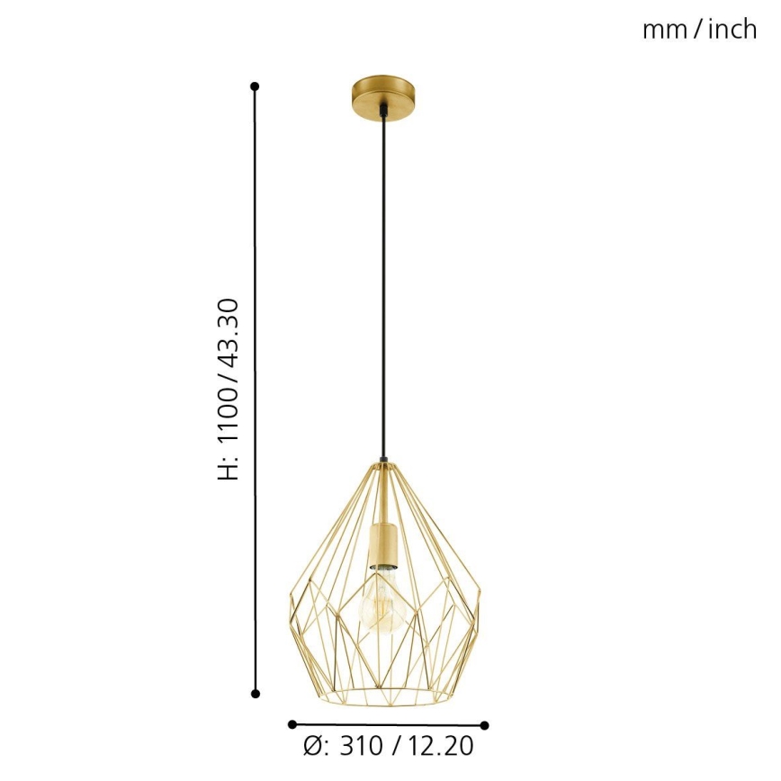 Eglo - Lampada a sospensione 1xE27/60W/230V