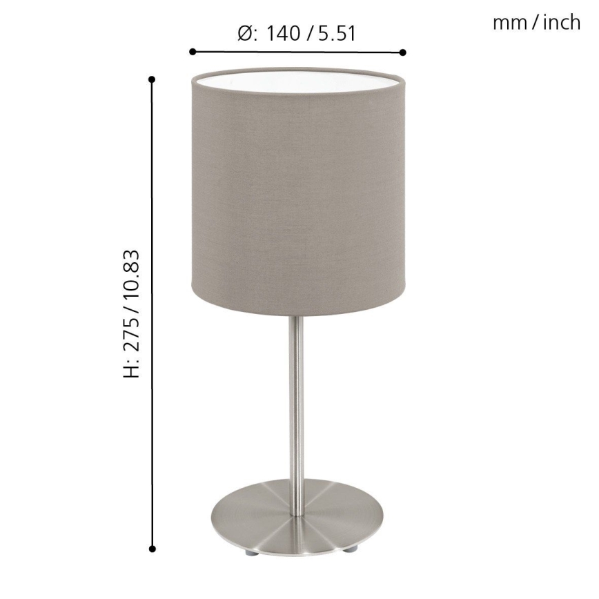 Eglo 54745 - Tischleuchte ANADIA 1xE14/40W/230V taupe/matt Chrom