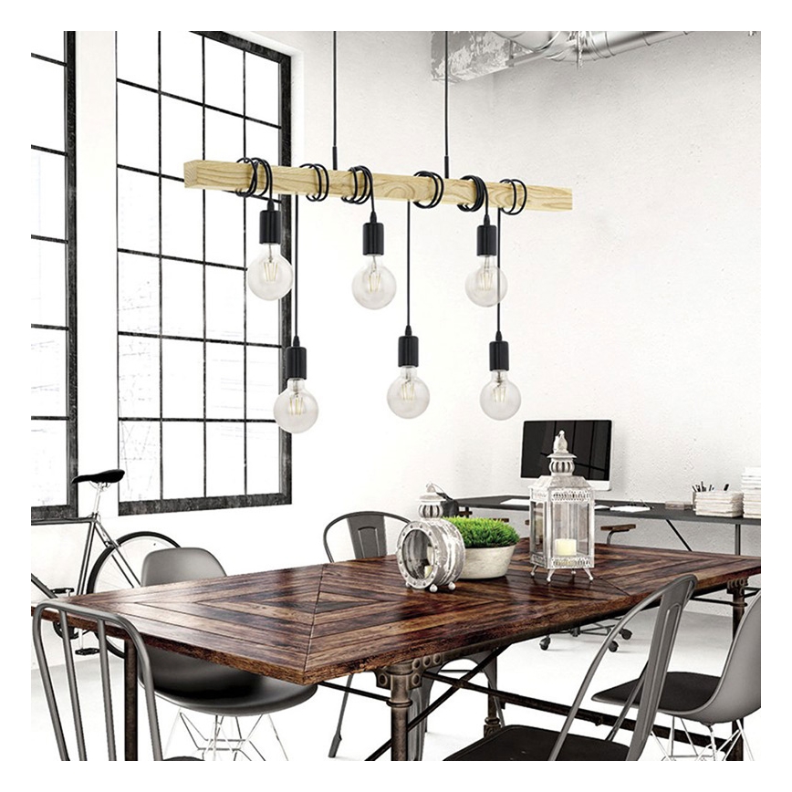 Eglo 55242 - Lampadario a sospensione con filo TOWNSHEND 6xE27/60W/230V