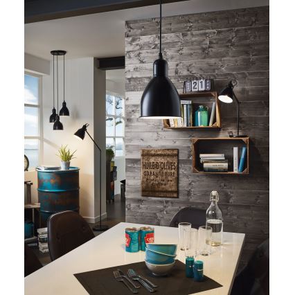 Eglo 55243 - Lampada a sospensione PRIDDY su cavo 1xE27/60W/230V, nera