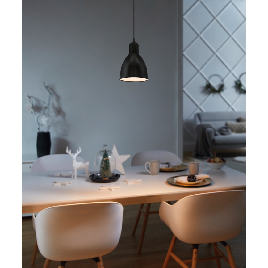 Eglo 55243 - Suspension sur câble PRIDDY 1xE27/60W/230V noire