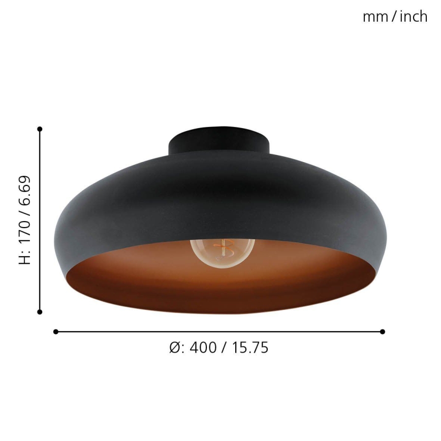 Eglo 55248 - Deckenleuchte MOGANO 1xE27/60W/230V schwarz