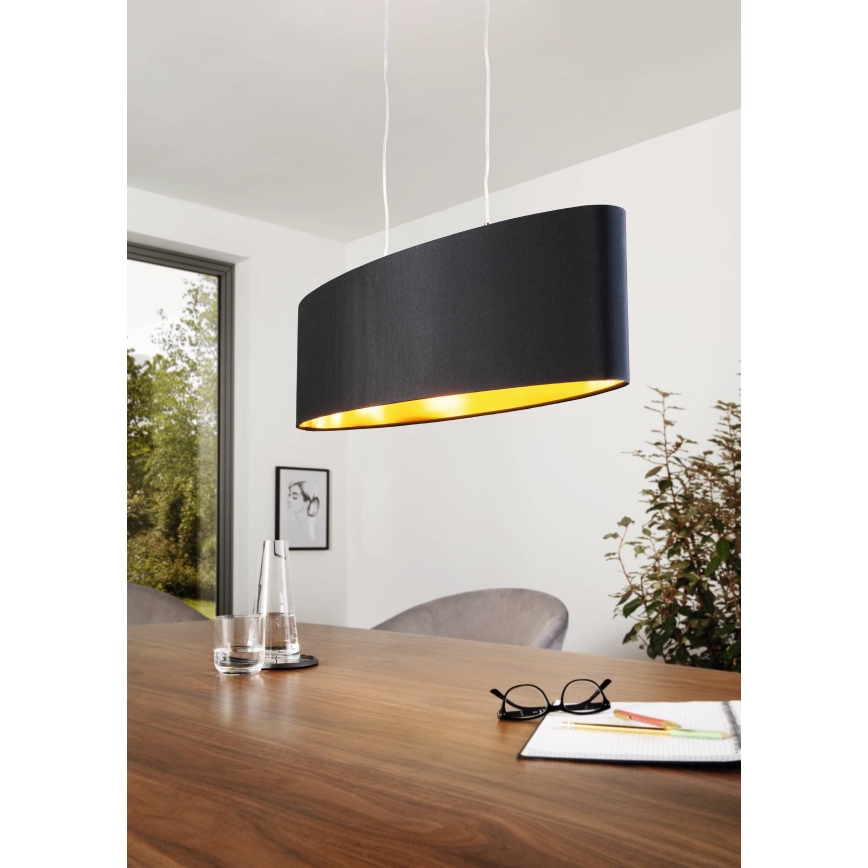 Eglo 55266 - Hängeleuchte MASERLO 2xE27/60W/230V schwarz