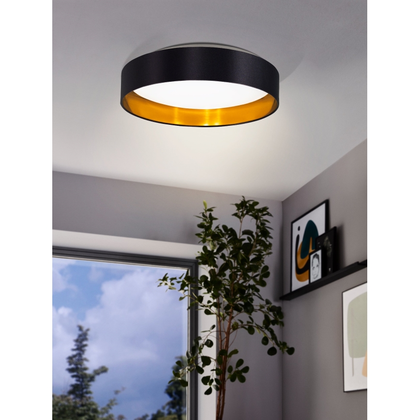 Eglo 55267 - Plafonnier LED MASERLO LED/16W/230V 3000K Ø 40,5 cm noir/cuivré