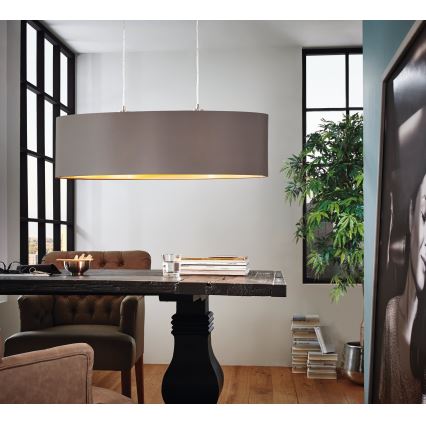 Eglo 55271 - Hängeleuchte MASERLO 2xE27/60W/230V braun