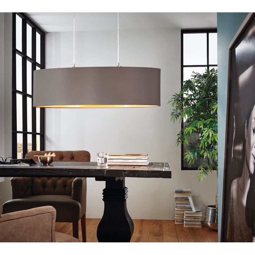 Eglo 55271 - Hängeleuchte MASERLO 2xE27/60W/230V braun