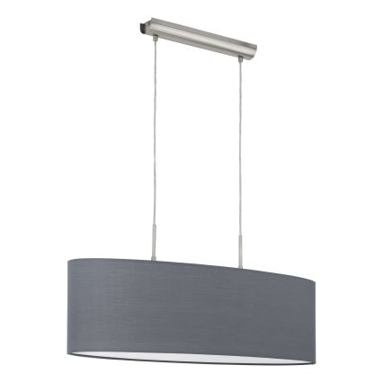 Eglo 55276 - Lampada a sospensione con cavo PASTERI 2xE27/60W/230V grigio