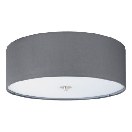 Eglo 55277 - Plafonnier PASTERI 3xE27/25W/230V Ø 47,5 cm gris